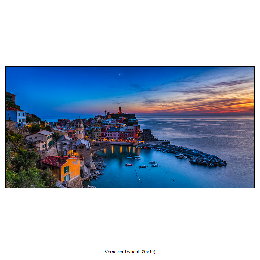 Vernazza Twilight (20x40) Fine art photography by Sam DObrow