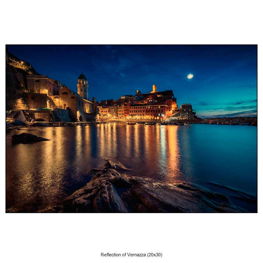 Reflection of Vernazza (20x30) Fine Art Photography by Sam Dobrow