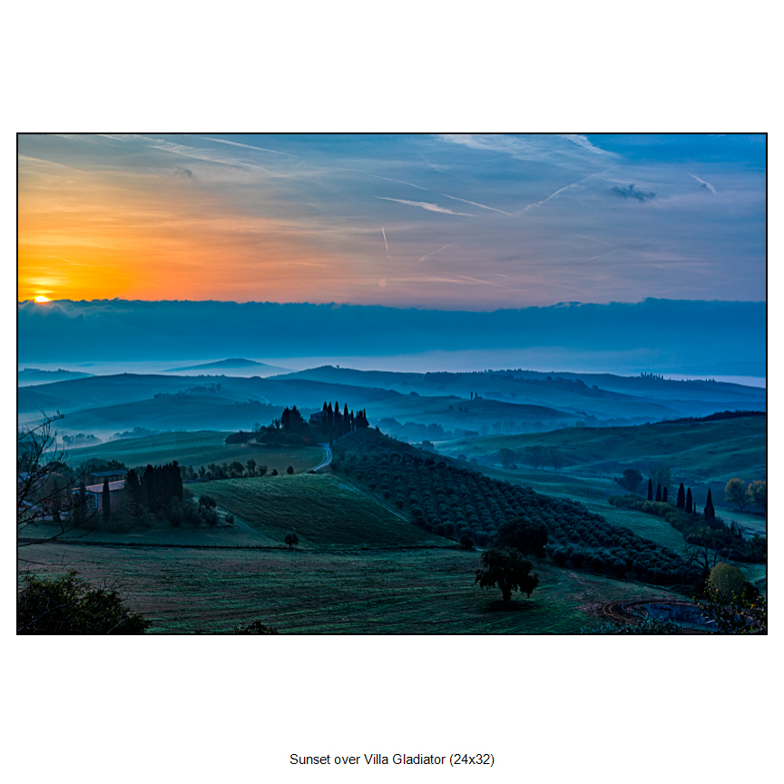 Sunset over Villa Gladiator (24x32) Marshall's Beach by Sam Dobrow.
