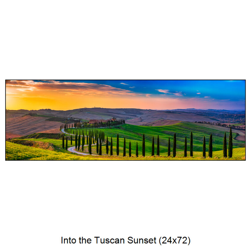 Into the Tuscan Sunset (24x72) fine art photography by Sam Dobrow